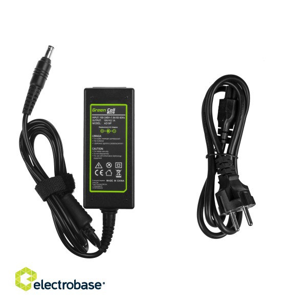 Green Cell PRO Charger / AC Adapter 19V 2.1A 40W for Samsung N100 N130 N145 N148 N150 NC10 NC110 N150 Plus image 3