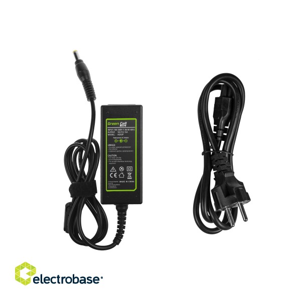 Green Cell PRO Charger / AC Adapter 19V 2.15A 40W for Acer Aspire One 531 533 1225 D255 D257 D260 D270 ZG5 paveikslėlis 3