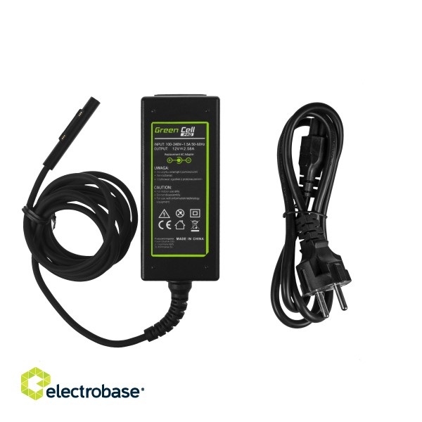 Green Cell PRO Charger / AC Adapter 12V 2.58A 36W for Microsoft Surface Pro 3 i Pro 4 фото 2