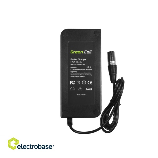 Green Cell Battery Charger 54.6V 4A (XLR 3 PIN) for E-BIKE 48V image 4