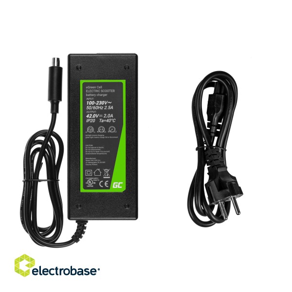 Green Cell Charger for Xiaomi Mija M365, M365 Pro/Segway Ninebot ES1, ES2, ES3, ES4/Lime/Hive/Bird фото 4
