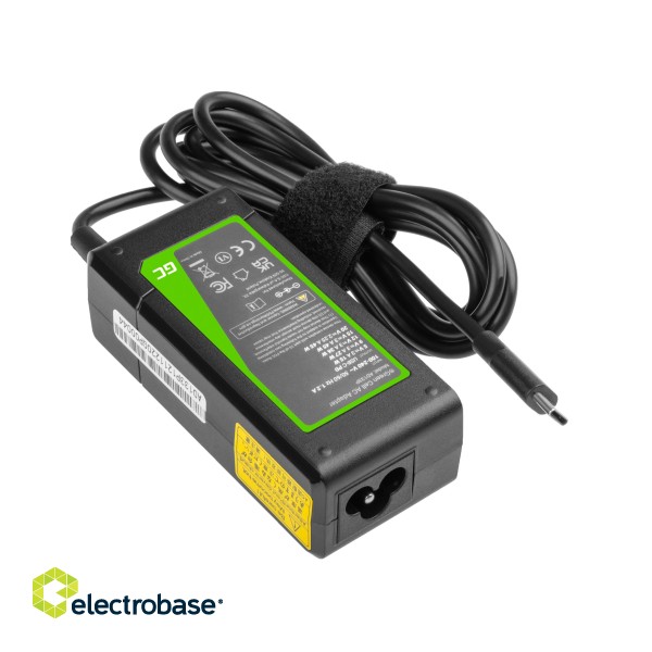 Charger / AC Adapter / Power Supply Green Cell USB-C 45W for laptops, tablets and phones image 2
