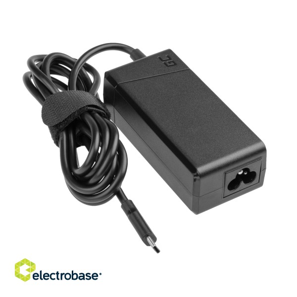 Charger / AC Adapter / Power Supply Green Cell USB-C 45W for laptops, tablets and phones image 3