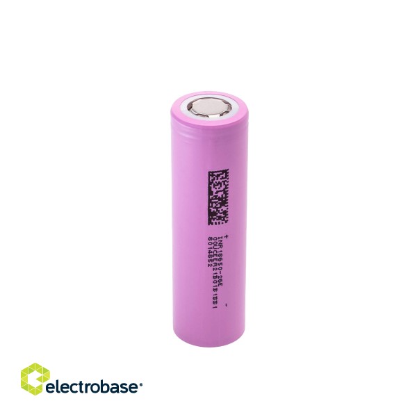 Rechargeable Battery Li-Ion Green Cell ICR18650-26H 2600mAh 3.7V paveikslėlis 2