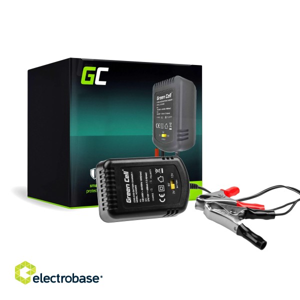Green Cell Battery charger for AGM, Gel and Lead Acid 2V / 6V / 12V (0.6A) image 2