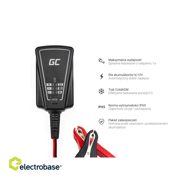 Green Cell Battery charger for AGM, Gel and Lead Acid 6V / 12V (1A) image 5