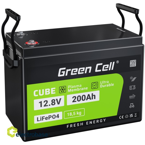 Green Cell akumulator LiFePO4 200Ah 12.8V 2560Wh Litowo-¯elazowo-Fosforanowy do Kampera, Paneli solarnych, Foodtrucka, Off-Grid фото 1
