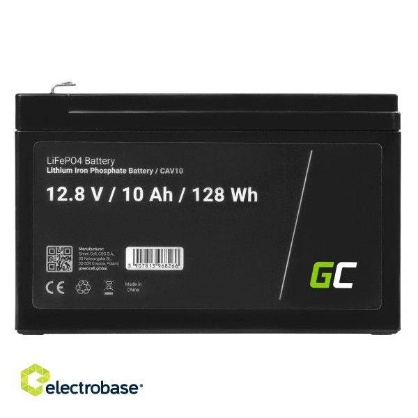 Green Cell LiFePO4 Battery 12V 12.8V 10Ah for photovoltaic system, campers and boats фото 4