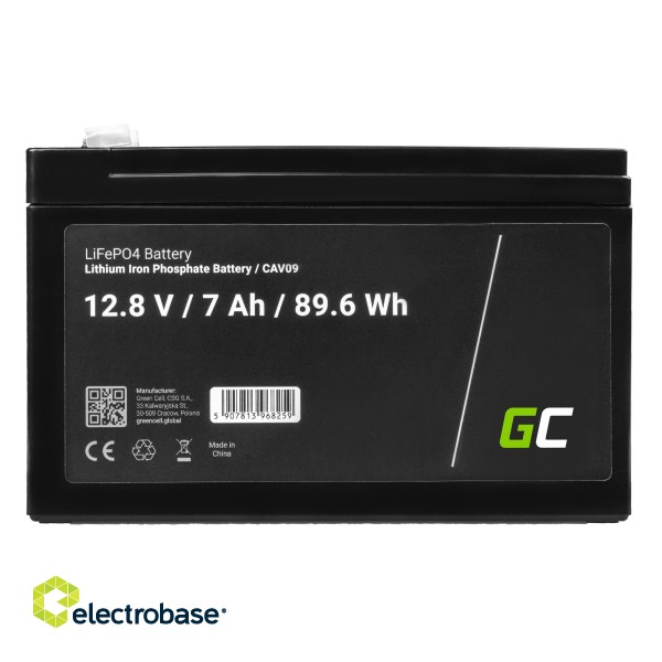 Green Cell LiFePO4 Battery 12V 12.8V 7Ah for photovoltaic system, campers and boats image 3