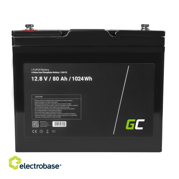 Green Cell LiFePO4 Battery 12V 12.8V 80Ah for photovoltaic system, campers and boats image 5