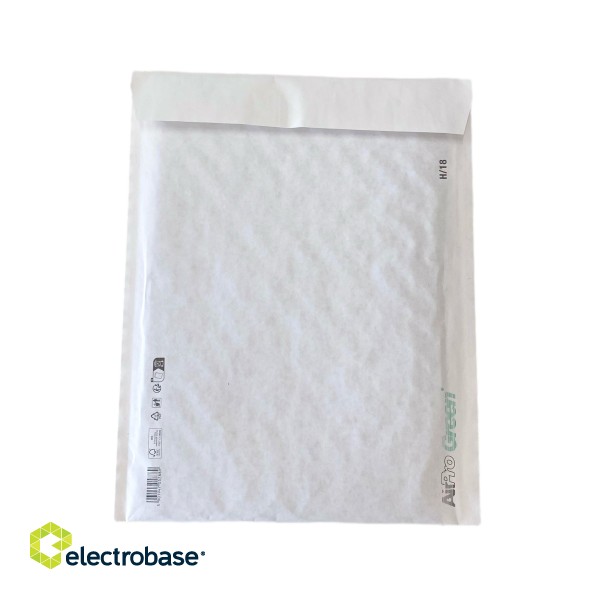 Бумажный конверт с пузырчатой внутренностью AirPro Green H/18, 290x360+50 (270x360)мм,  белый фото 1