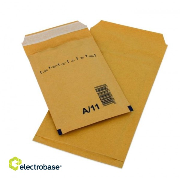 Бумажный конверт с пузырьковой пленкой A/11, 120x175+50(100x165) мм, желтый фото 1