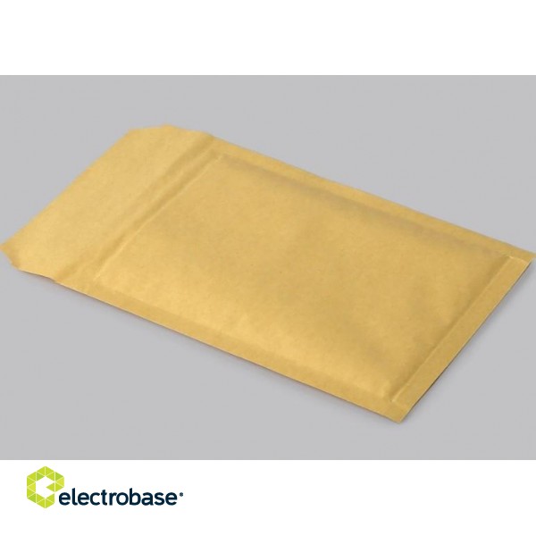 Бумажный конверт с пузырьковой пленкой B/12, 140x225+50(120x215) мм, желтый фото 3