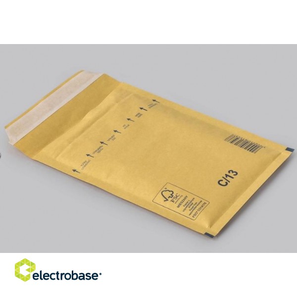 Бумажный конверт с пузырьковой пленкой C/13, 170x225+50(150x215) мм, желтый фото 2