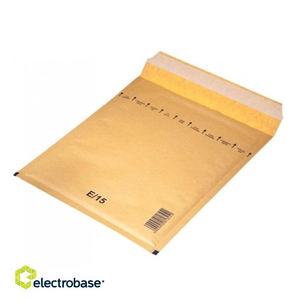 Бумажный конверт с пузырьковой пленкой E/15, 240x275+50(220x265) мм, желтый фото 1