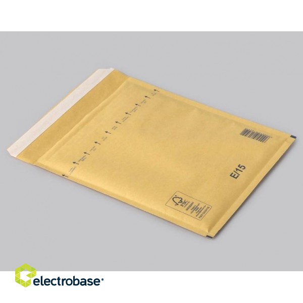 Бумажный конверт с пузырьковой пленкой E/15, 240x275+50(220x265) мм, желтый фото 2