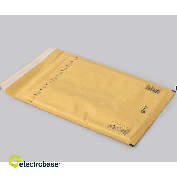 Бумажный конверт с пузырьковой пленкой G/17, 250x350+50(230x340) мм, желтый фото 2