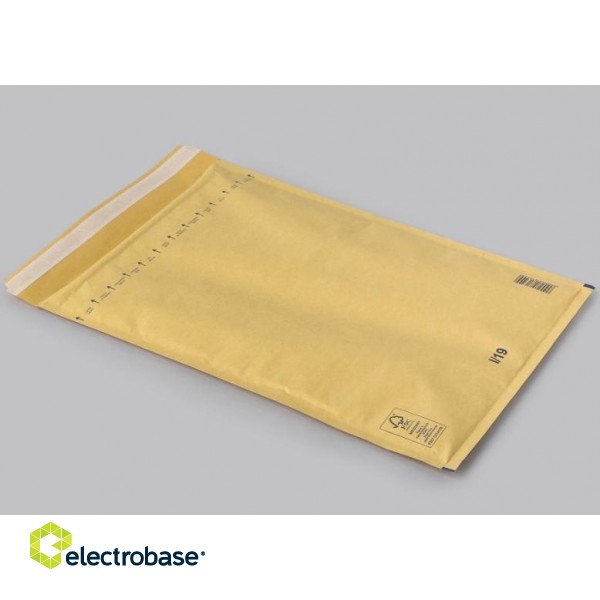 Бумажный конверт с пузырьковой пленкой I/19, 320x455+50(300x445) мм, желтый фото 2