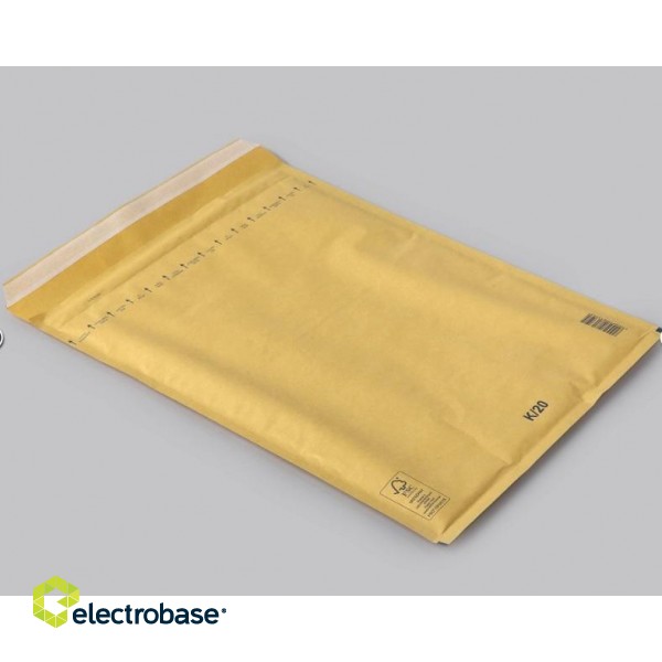 Бумажный конверт с пузырьковой пленкой K/20, 370x480+50(350x470) мм, желтый фото 2