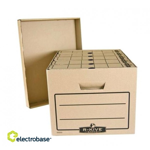 Arhīva kaste ar noņemamu vāku Fellowes Basics, 325x260x415mm, brūna paveikslėlis 3
