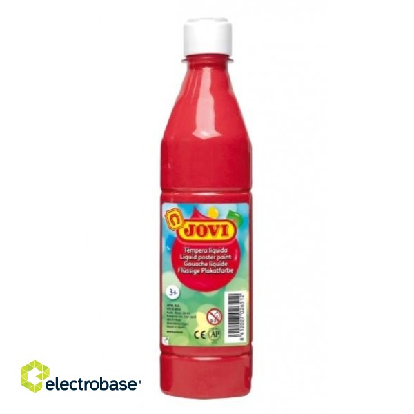Guaša krāsa JOVI, pudelē, 500ml, sarkana image 1