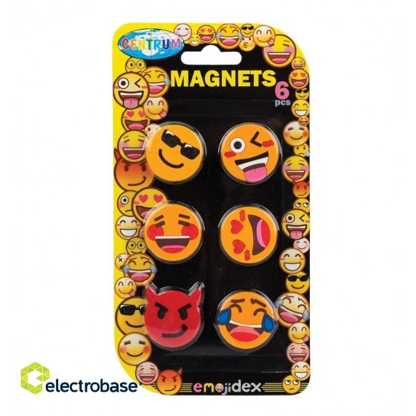 Магниты для магнитных досок Centrum EMOJIDEX, 2.8см, оранжевые, 6 шт.
