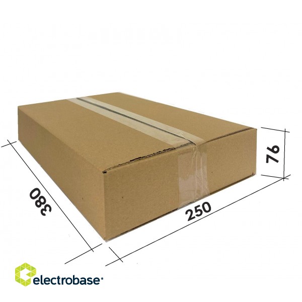 Картонная коробка для пакоматов, размер 1/2 S, 380 х 250 х 76 мм, коричневая
