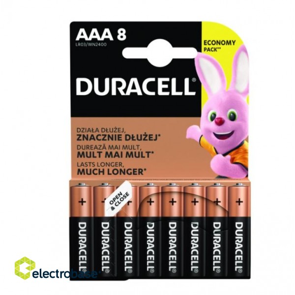 Батарейки Duracell AAA LR03 Alkaline, 1.5V, 8 шт.