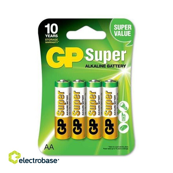 Baterijas GP Super AA / LR6, Alkaline, 1.5V, 4 gab.