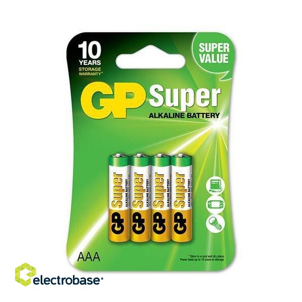 Батарейки GP Super AAA/ LR03, Alkaline, 1.5V, 4 шт.