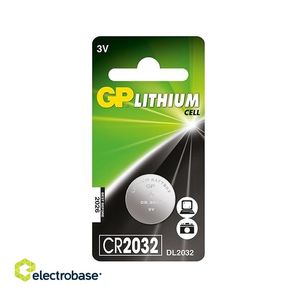 Baterijas GP Super CR2032 / DL2032, Lithium, 3V, 1 gab. paveikslėlis 1