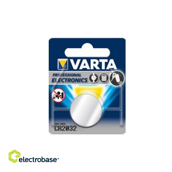 Baterijas VARTA CR2032/DL2032, Lithium, 3V, 1 gab. image 1