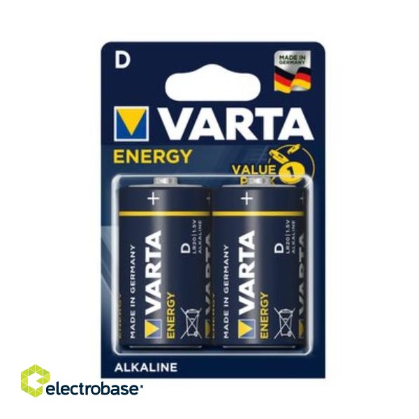 Baterijas VARTA ENERGY D LR20/MN1300, Alkaline, 1.5V, 2 gab.