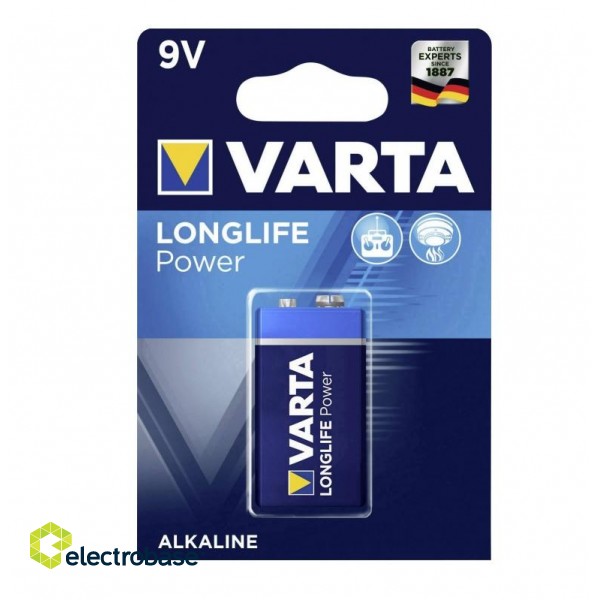 Батарейка VARTA LONGLIFE 6LR61 Alkaline крона, 9V, 1 шт. фото 1
