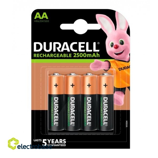 Uzlādējamās baterijas Duracell AA / R6, 2500mAh, Recharge, 4 gab. image 1