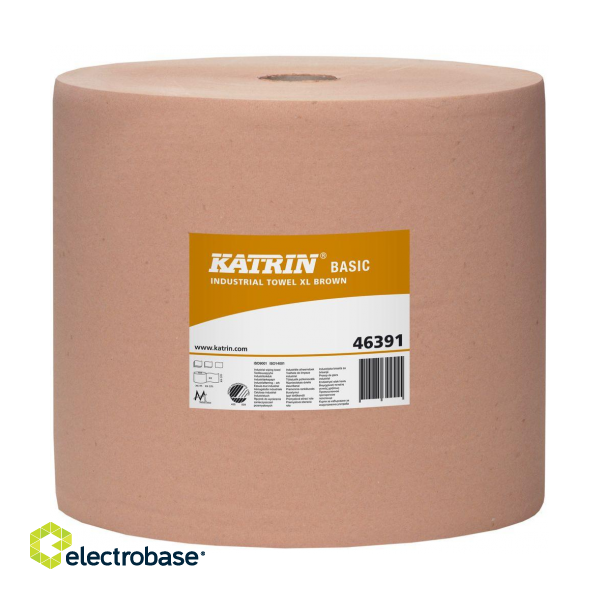 Индустриальная бумага Katrin Basic XL, 1 слой, 1000м, коричневая, 1 рулон
