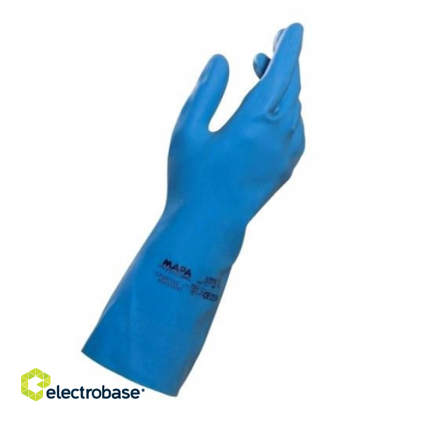Резиновые перчатки MAPA SuperFood 177, синие, 8 размер, 1 пара фото 1