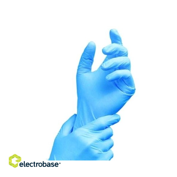 Перчатки нитриловые CareProtect, размер M, нестерильные, без пудры, синие, 200шт. фото 2