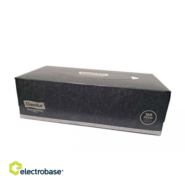 Kosmētiskās salvetes kastītē ClassEur, 21x21cm, 2 kārtas, 150 gab. image 2