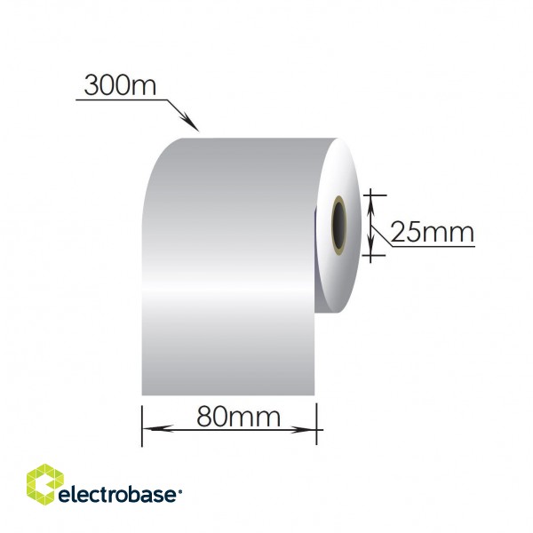 Ribbons 80mm x 300m/25mm/80mm/ Resin/Out, balts