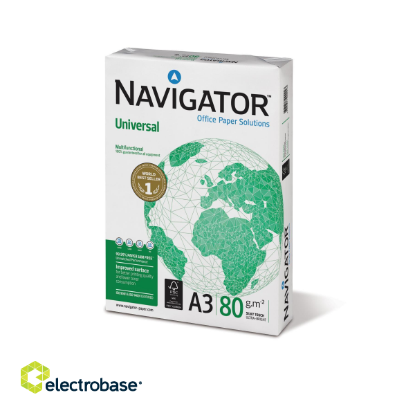 Biroja papīrs Navigator Universal, A3, 80g/m2, 500 loksnes, A klase