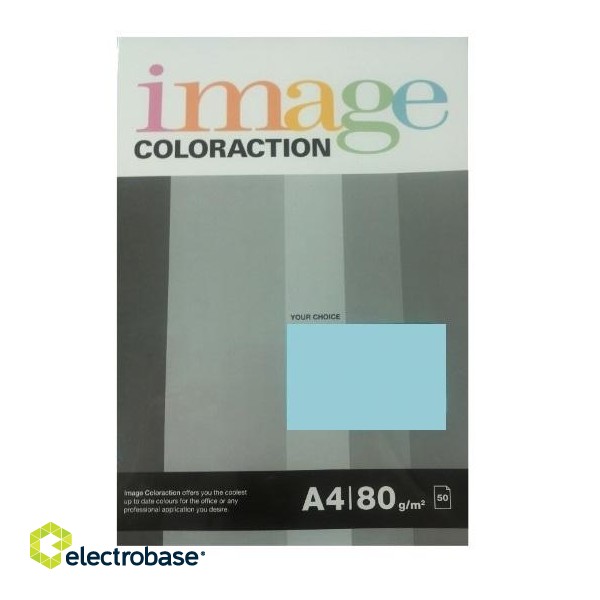 Цветная бумага Image Coloraction Bermuda, A4, 80г/м2, 50 листов, лазурная (Azure Blue)