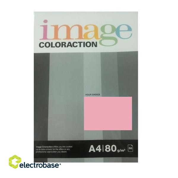 Krāsains papīrs Image Coloraction Coral, A4, 80g/m2, 50 loksnes, sārtā krāsā (Mid Pink)