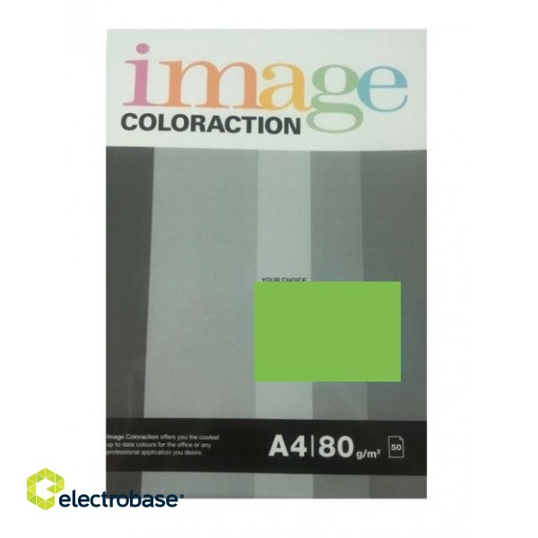 Krāsains papīrs Image Coloraction Java, A4, 80g/m2, 50 loksnes, gaiši zaļš (Dark Green)
