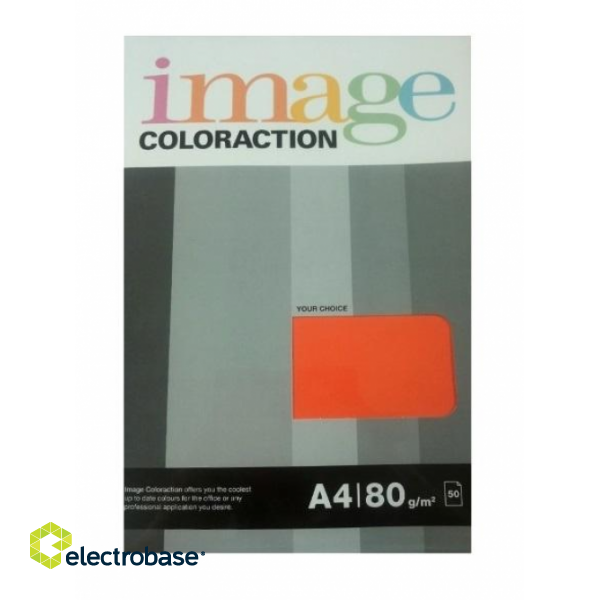 Krāsains papīrs Image Coloraction Amsterdam, A4, 80g/m2, 50 loksnes, intensīvi oranžs (Deep orange)