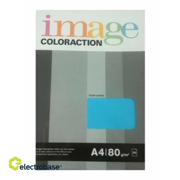Krāsains papīrs Image Coloraction Lisbon, A4, 80g/m2, 50 loksnes, tirkīzzils (Deep Turquoise)