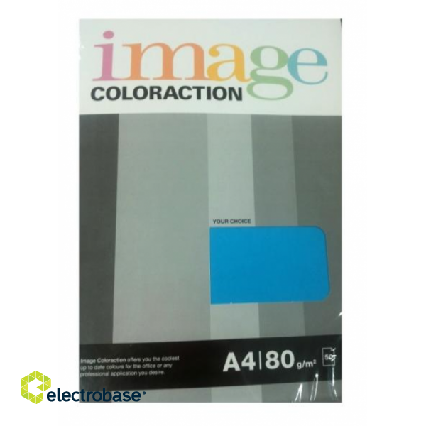 Krāsains papīrs Image Coloraction Stockholm, A4, 80g/m2, 50 loksnes, intensīvi zils (Deep Blue)
