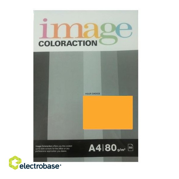 Krāsains papīrs Image Coloraction Venezia, A4, 80g/m2, 50 loksnes, maigi oranžs (Mid Orange)