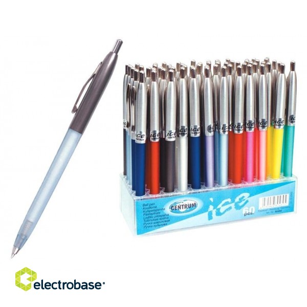 Lodīšu pildspalva Centrum ICE, 0.7mm, automātiska, asorti korpuss, zila image 1