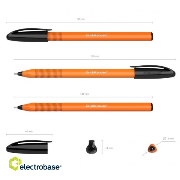 Шариковая ручка ErichKrause U-108 Orange Stick, 1мм, черная фото 2